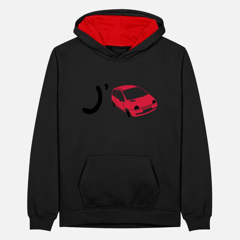 j'aime ma twingo Sweat à capuche contrasté Ado