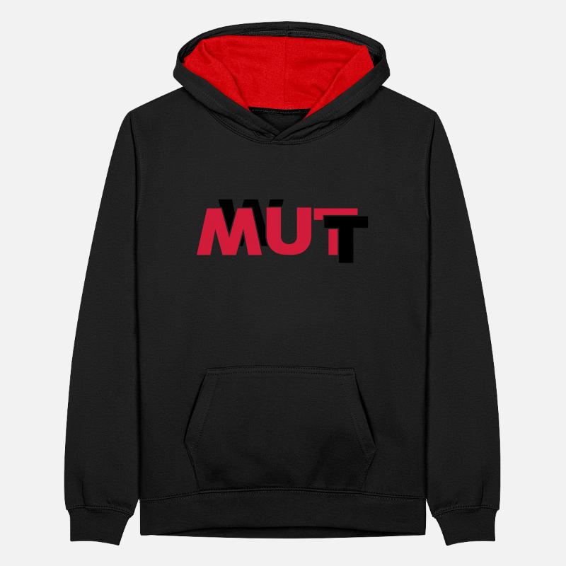 Wut oder Mut Teenager Kontrast-Hoodie