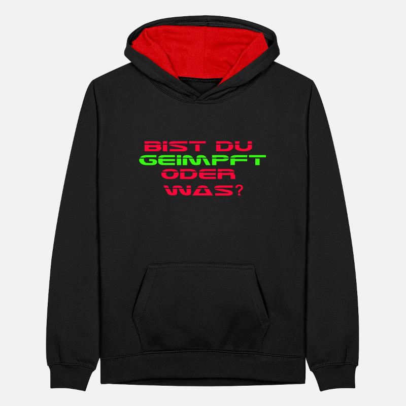 Bist Du geimpft oder was? Teenager Kontrast-Hoodie