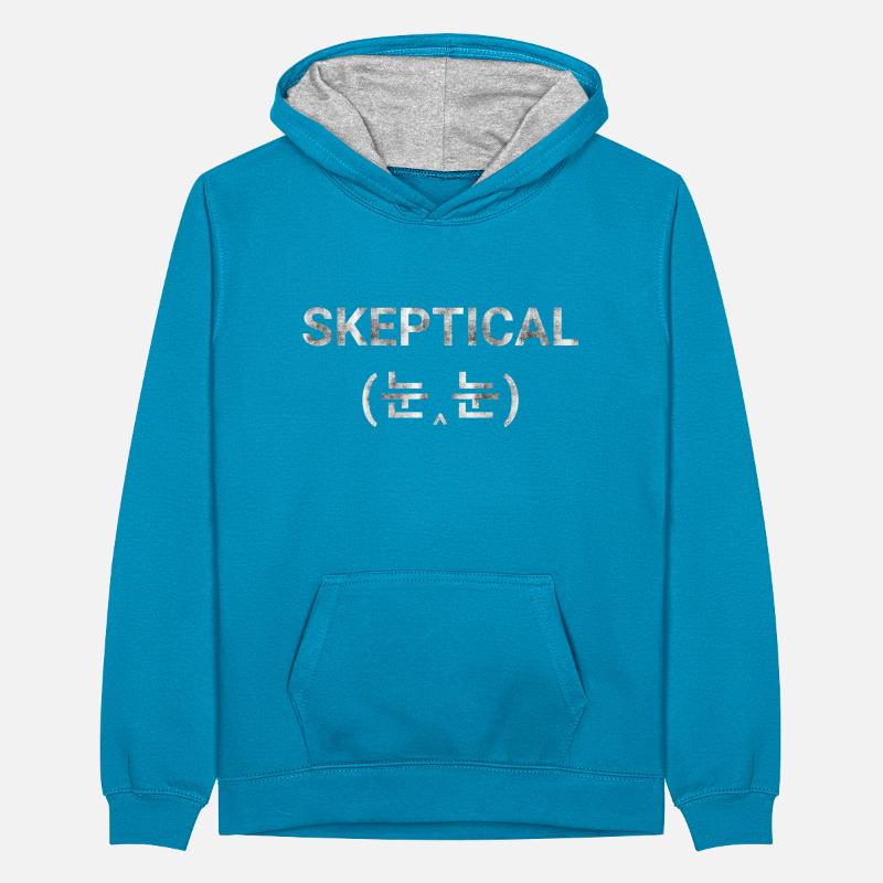 Skeptical Emoji text Teenager Contrast Hoodie