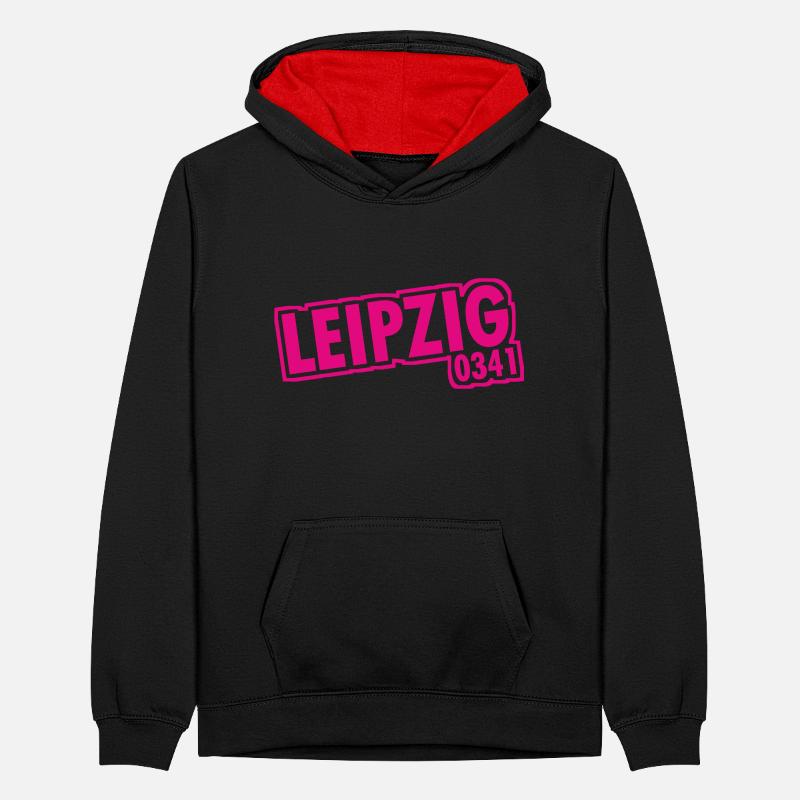 Leipzig - 0341 - Area Code - Saxony Teenager Contrast Hoodie