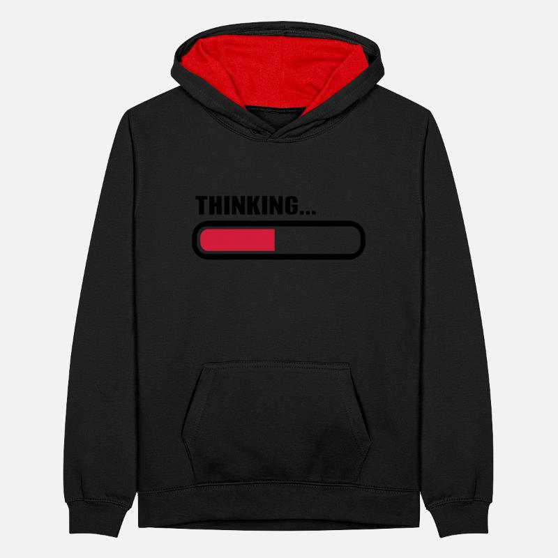Thinking loading Teenager Contrast Hoodie