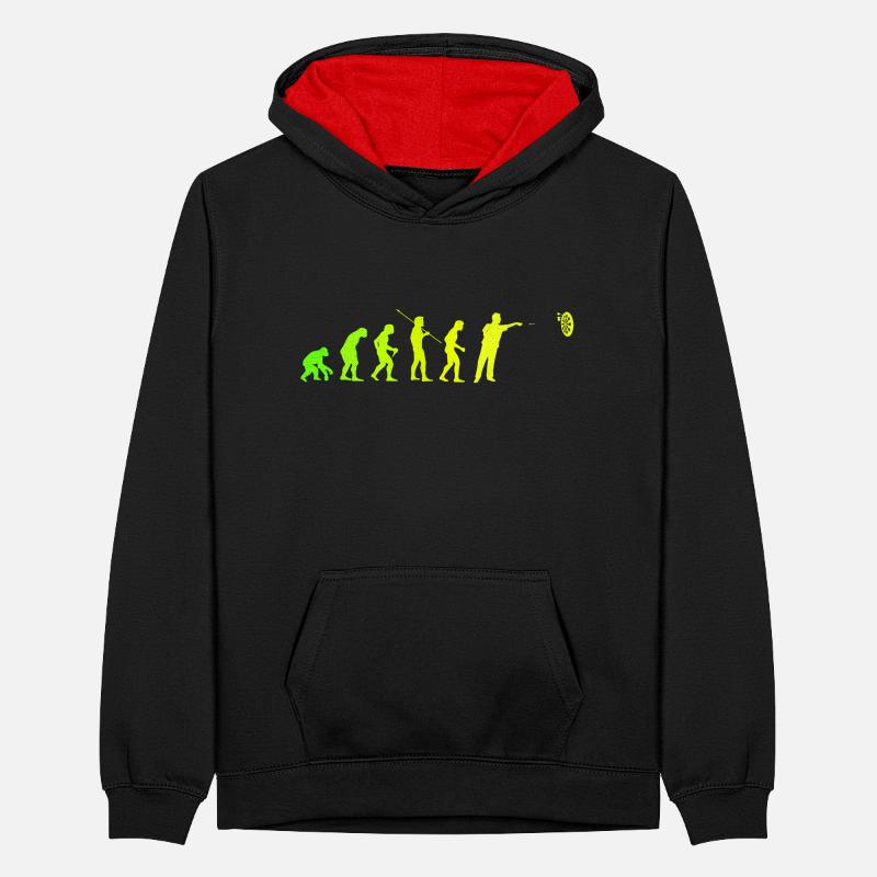 Darts Evolution Darts Player Darts Darts Gift Teenager Contrast Hoodie