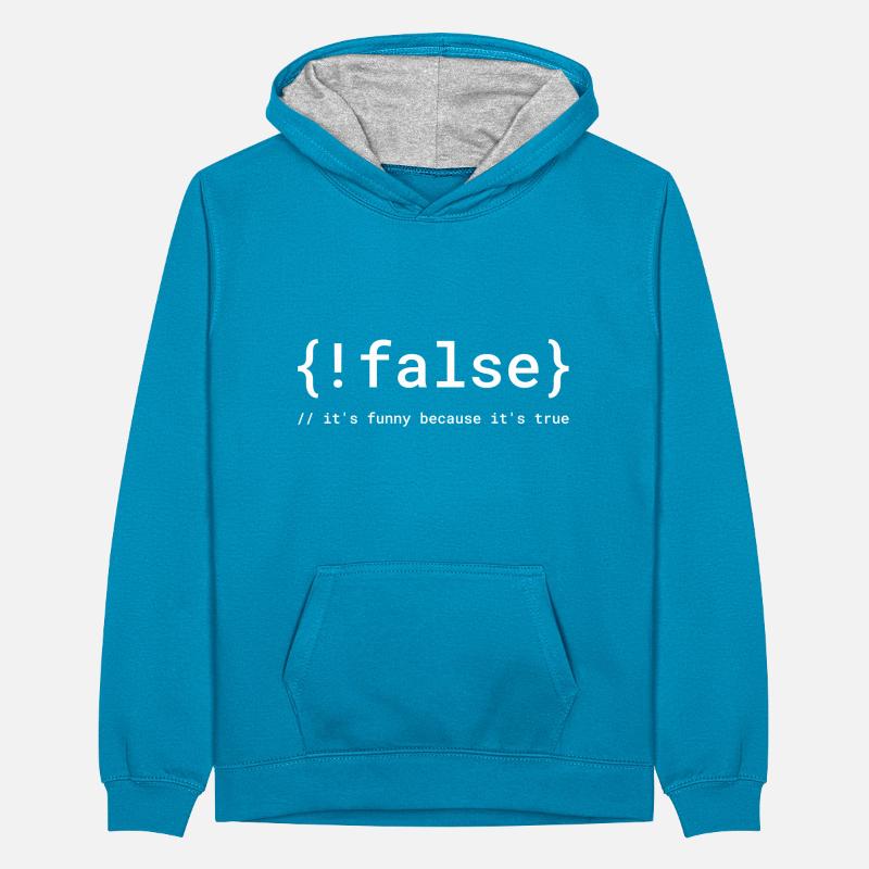 Code Humor Tee: Der logische Witz Teenager Kontrast-Hoodie