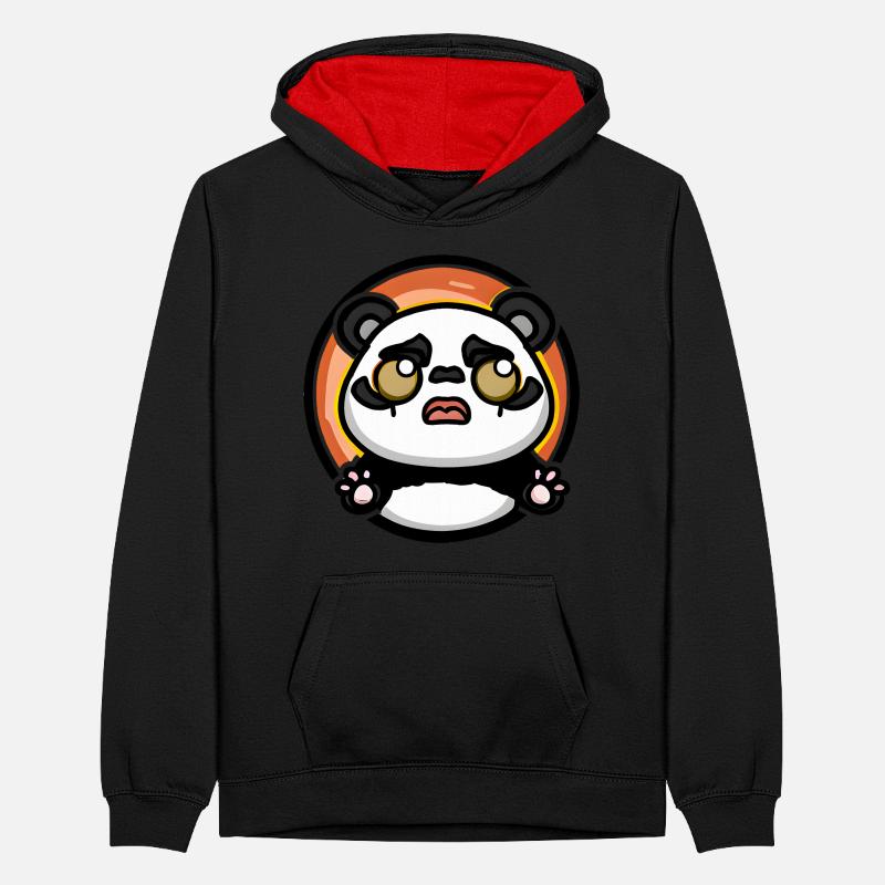 Panda Sunset Teenager Contrast Hoodie