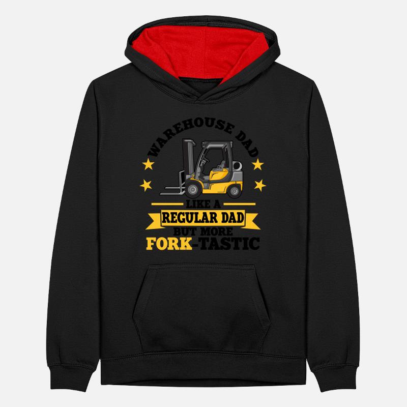 Gabelstaplerfahrer Sprüche | Gabelstapler Geschenk Teenager Kontrast-Hoodie
