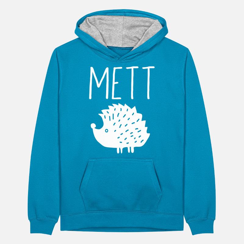 Mettigel Mett Igel Hackfleisch Fleischesser Hackk Teenager Kontrast-Hoodie