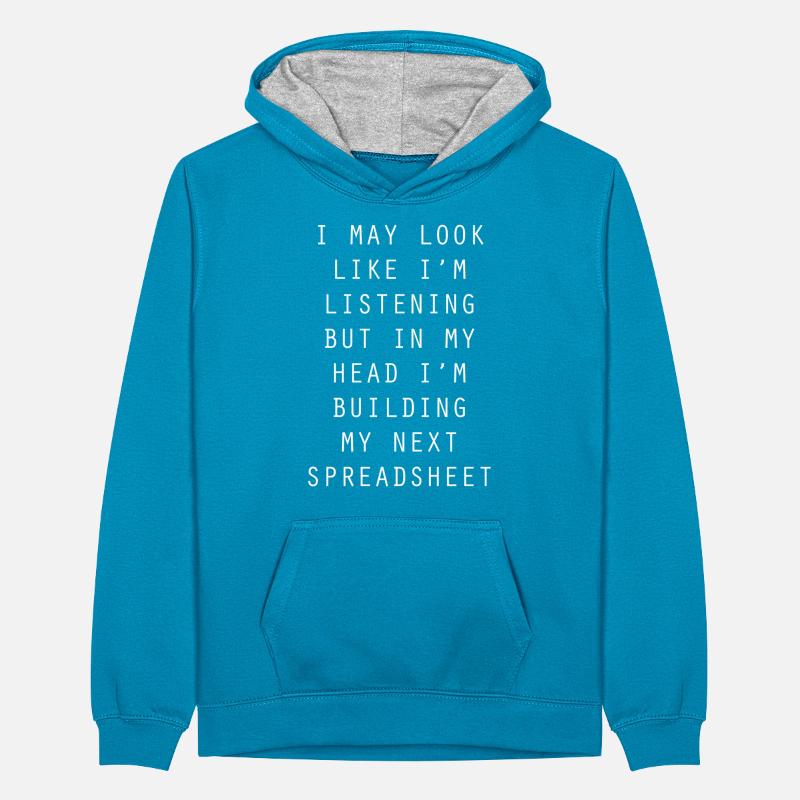 Spreadsheet Obsessed Teenager Contrast Hoodie