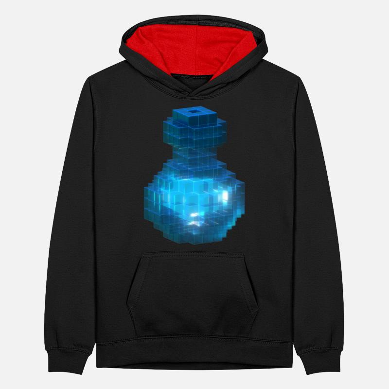 Witch Wizard Magic Potion Cube Bottle Ocean Blue Teenager Contrast Hoodie