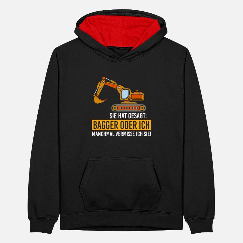 Bagger oder ich Teenager Kontrast-Hoodie