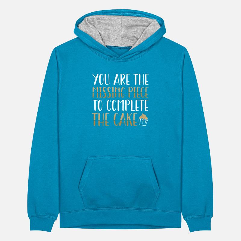 Vous êtes le morceau de gâteau manquant | Tshirt de cuisson Sweat à capuche contrasté Ado