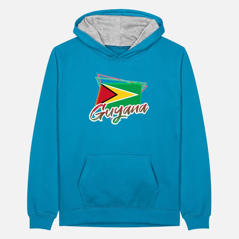 Guyana Sweat à capuche contrasté Ado