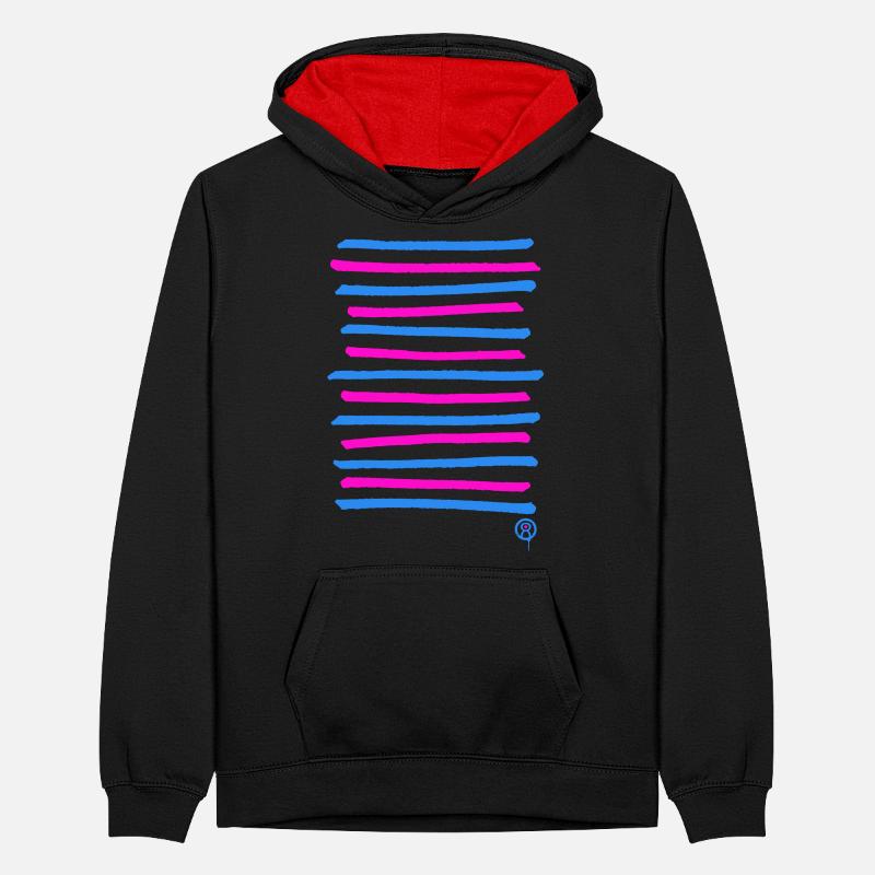 Lignes de graffiti pulvérisées, couleur d’impression librement sélectionnable Sweat à capuche contrasté Ado