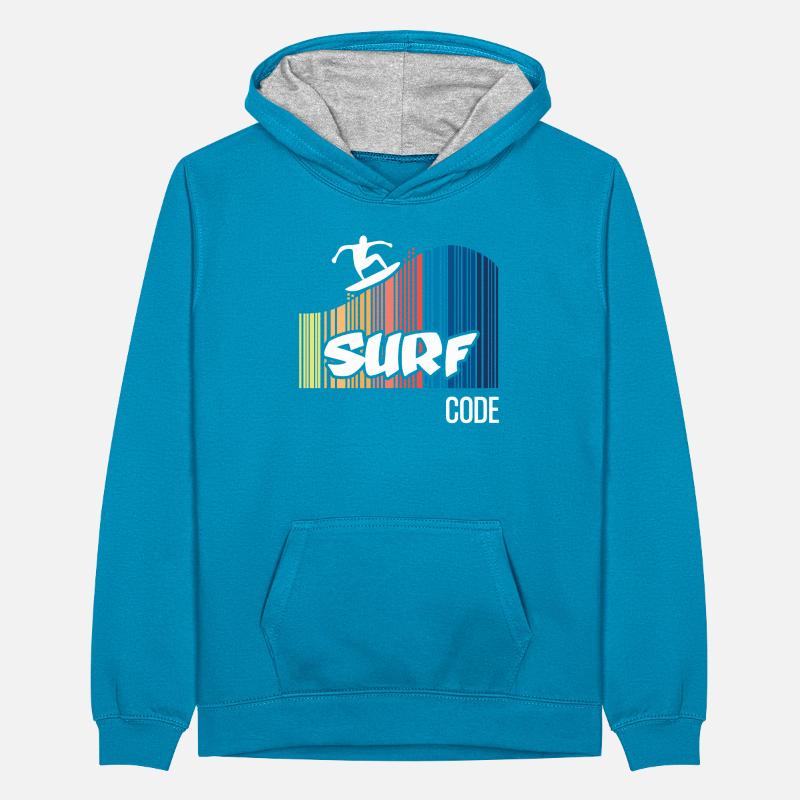 Surfcode (dunkel) Teenager Kontrast-Hoodie