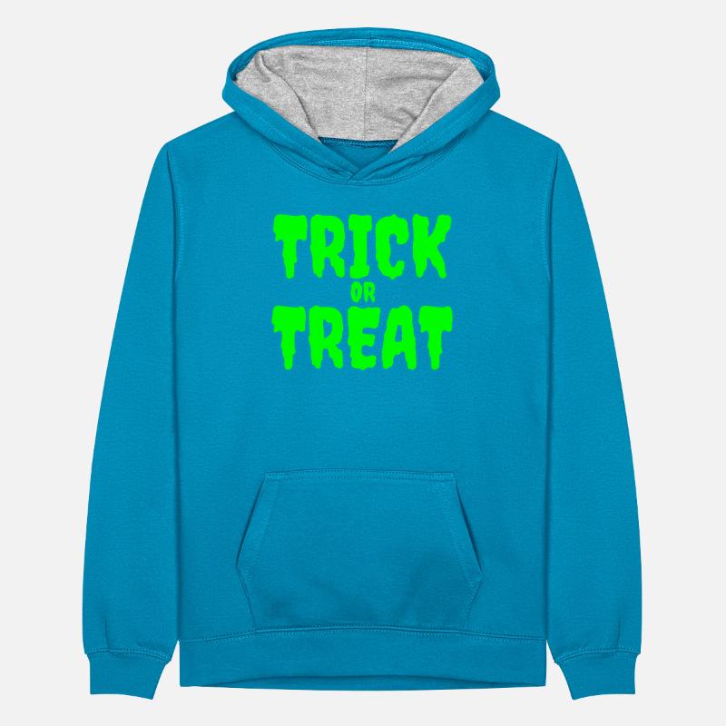 Im Dunkeln leuchtendes Süßes-oder-Saures-Design Teenager Kontrast-Hoodie