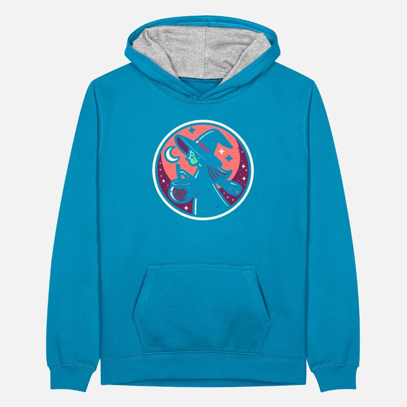 Witch Comic Teenager Contrast Hoodie