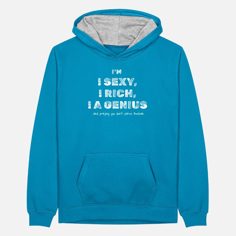 Boolean Joke – Funny Dev Tee Teenager Contrast Hoodie