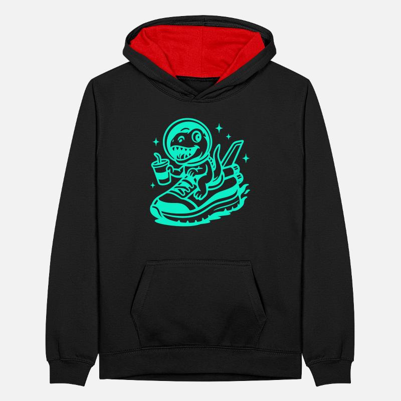 Space Fun Saurus Junior Sweat à capuche contrasté Ado