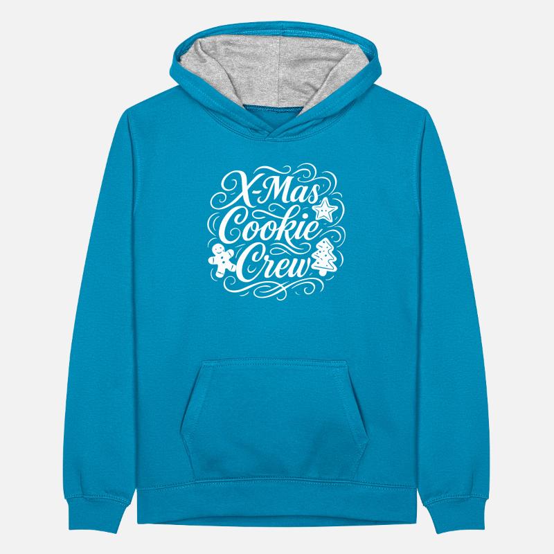 Équipe de Noël de cuisson des biscuits Sweat à capuche contrasté Ado