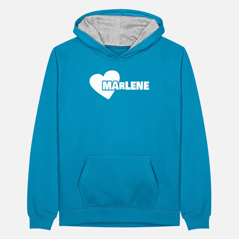 First name Marlene Teenager Contrast Hoodie