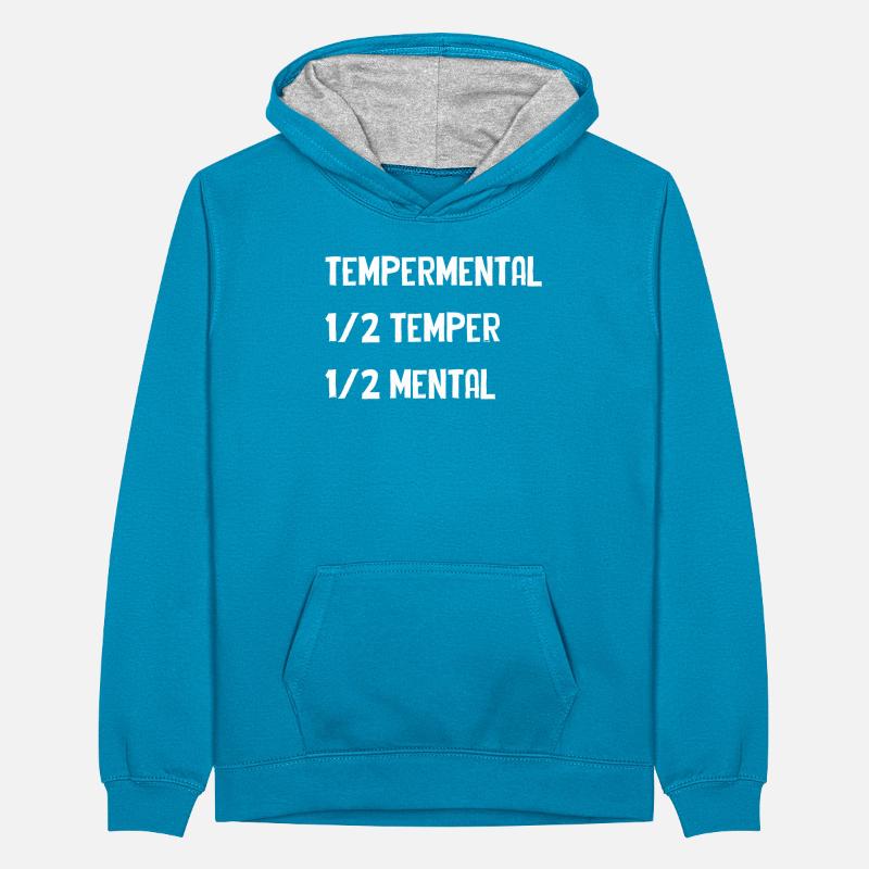 Tempermental Split Typography Teenager Kontrast-Hoodie