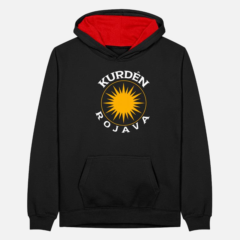 Kurden Rojava Teenager Kontrast-Hoodie