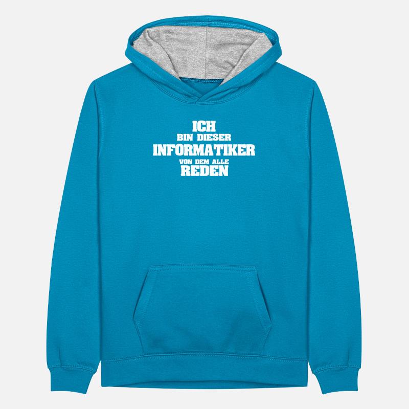 Work Computer Scientist Teenager Contrast Hoodie