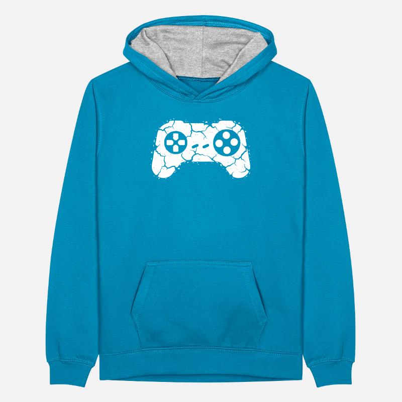 Controller Risse Rage Quit Teenager Kontrast-Hoodie
