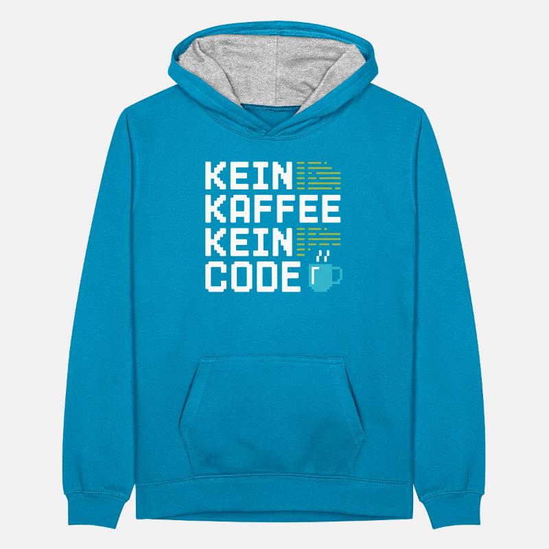 Kein Kaffee Kein Code Programmierer Informatiker Teenager Kontrast-Hoodie