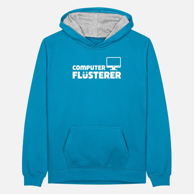 Computer Flüsterer Retro-Tech Teenager Kontrast-Hoodie