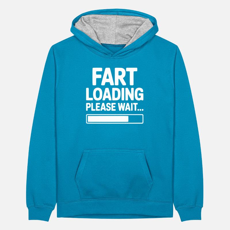 Fart Loading Please Wait... Teenager Contrast Hoodie