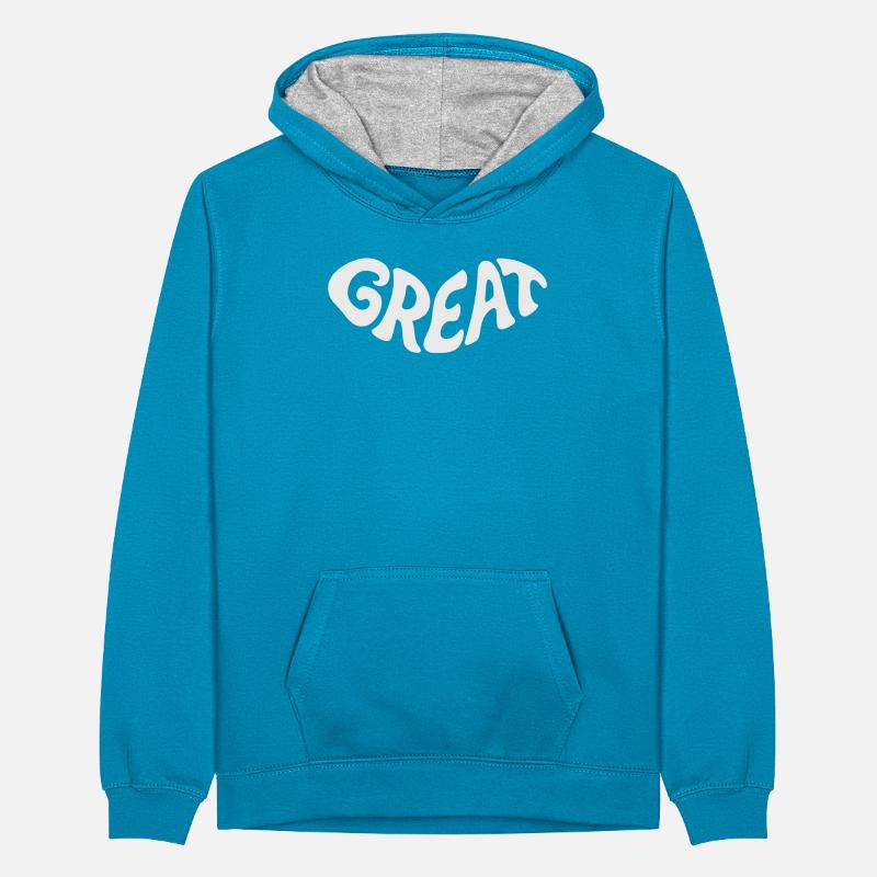 Great, Great Bubbel Word Design Teenager Contrast Hoodie