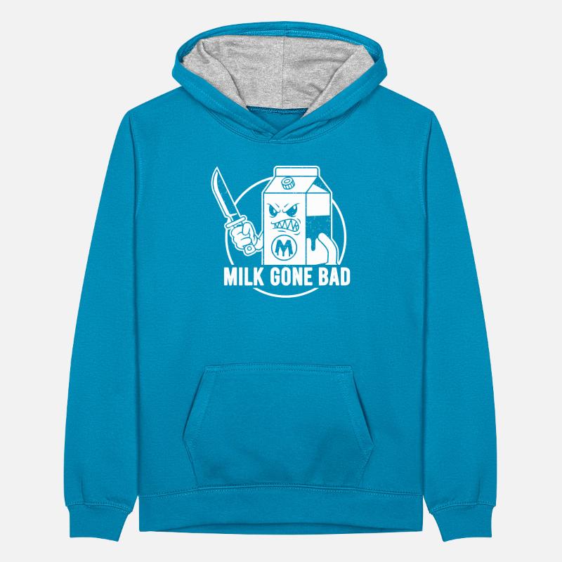 Milch geht böse: bedrohliche Kartonfigur Teenager Kontrast-Hoodie