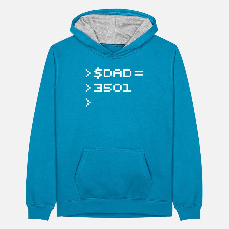 DAD Terminal de Pixels Nerd Code 8-Bits Rétro Sweat à capuche contrasté Ado