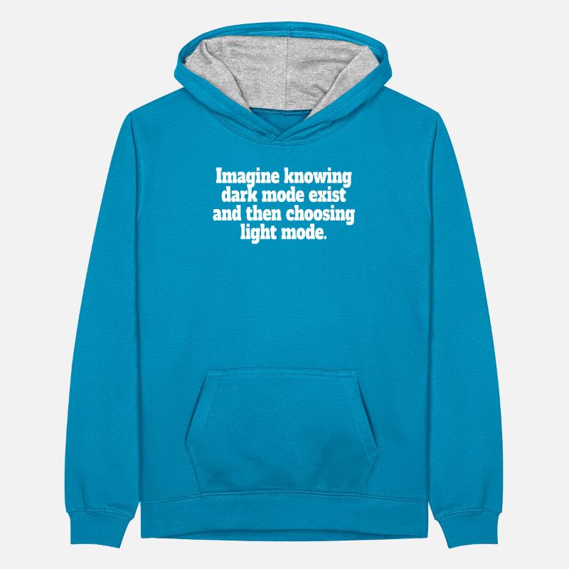 Le mode sombre existe Programmeur IT Nerd Coder Office Sweat à capuche contrasté Ado
