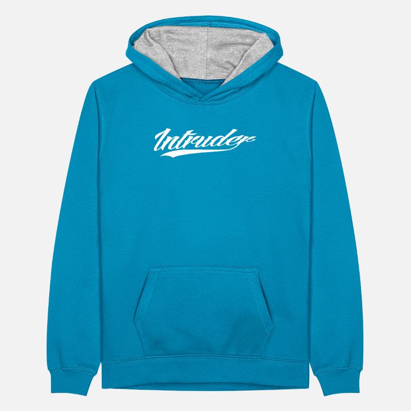 intruder hacker intruder clan sticker computer Teenager Contrast Hoodie