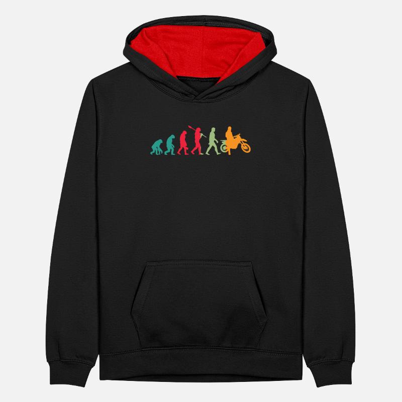 Cross Motorrad Sprung – Evolution Teenager Kontrast-Hoodie