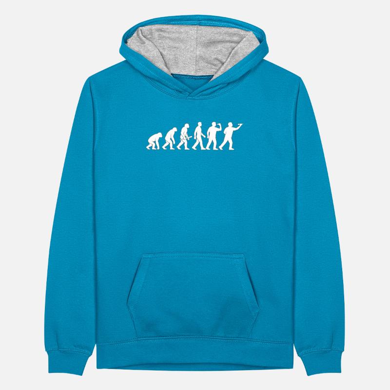 Evolution der Technik Teenager Kontrast-Hoodie