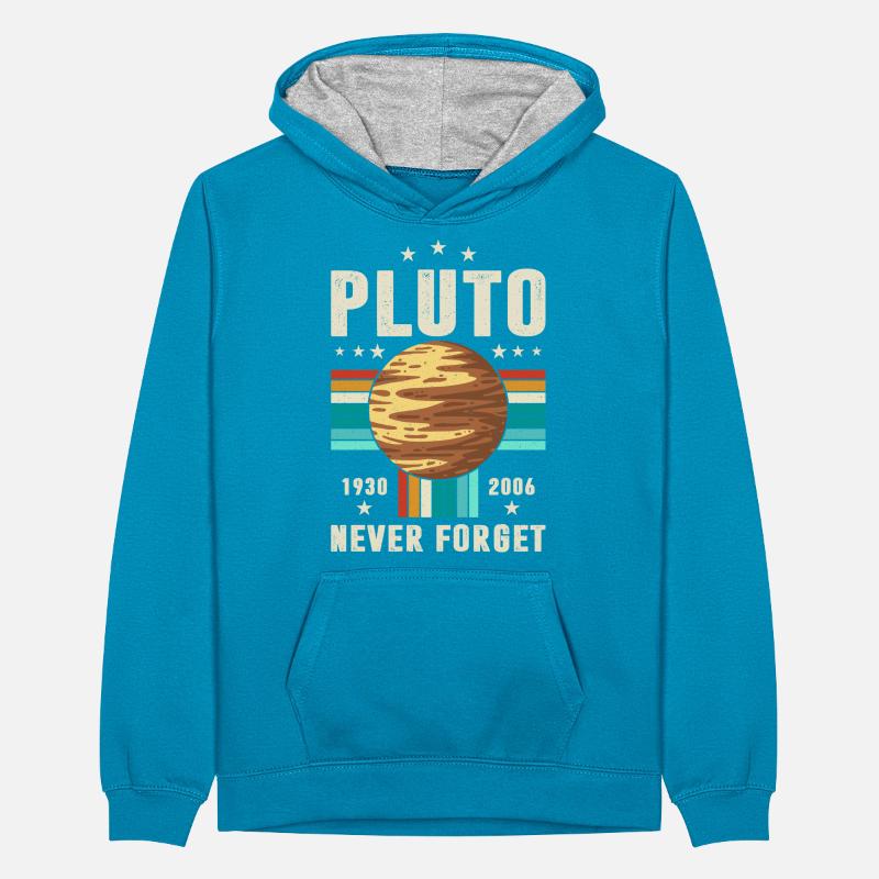 pluto never forget Graphic Teenager Contrast Hoodie