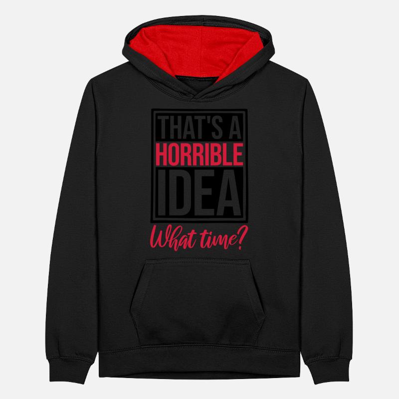 C’est une idée horrible Sweat à capuche contrasté Ado