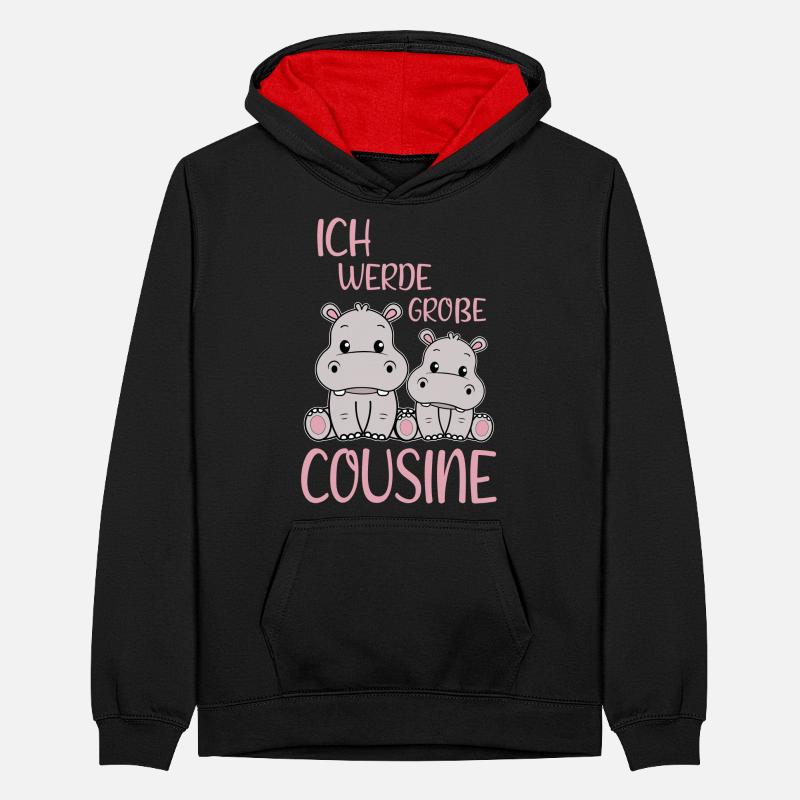 Bald Große Cousine Nilpferde Mädchen Nachwuchs Teenager Kontrast-Hoodie