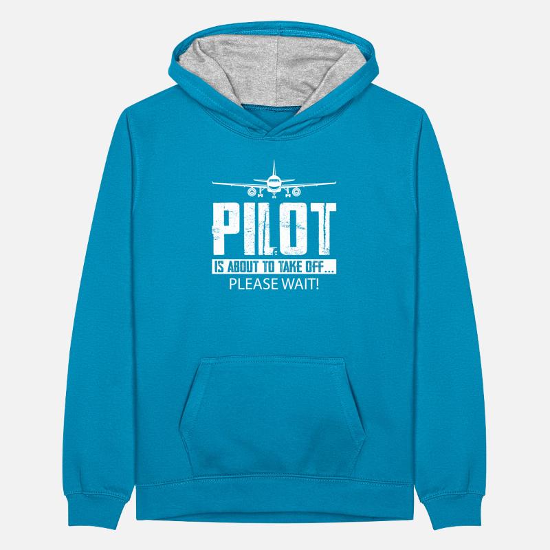 Pilot Pilot Flugzeug Geschenk Teenager Kontrast-Hoodie