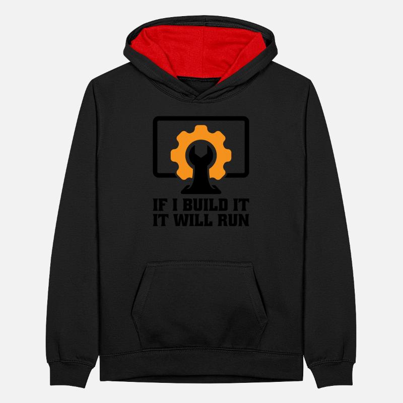 Technischer Support Computertechniker Technischer Teenager Kontrast-Hoodie