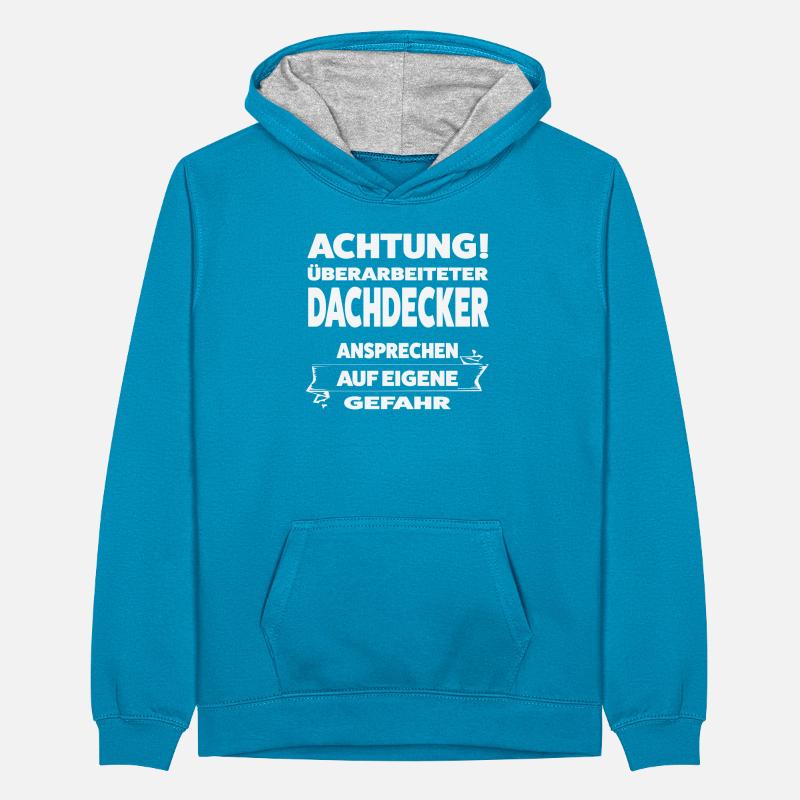 Dachdecker Beruf Dachdecken Geschenk Teenager Kontrast-Hoodie