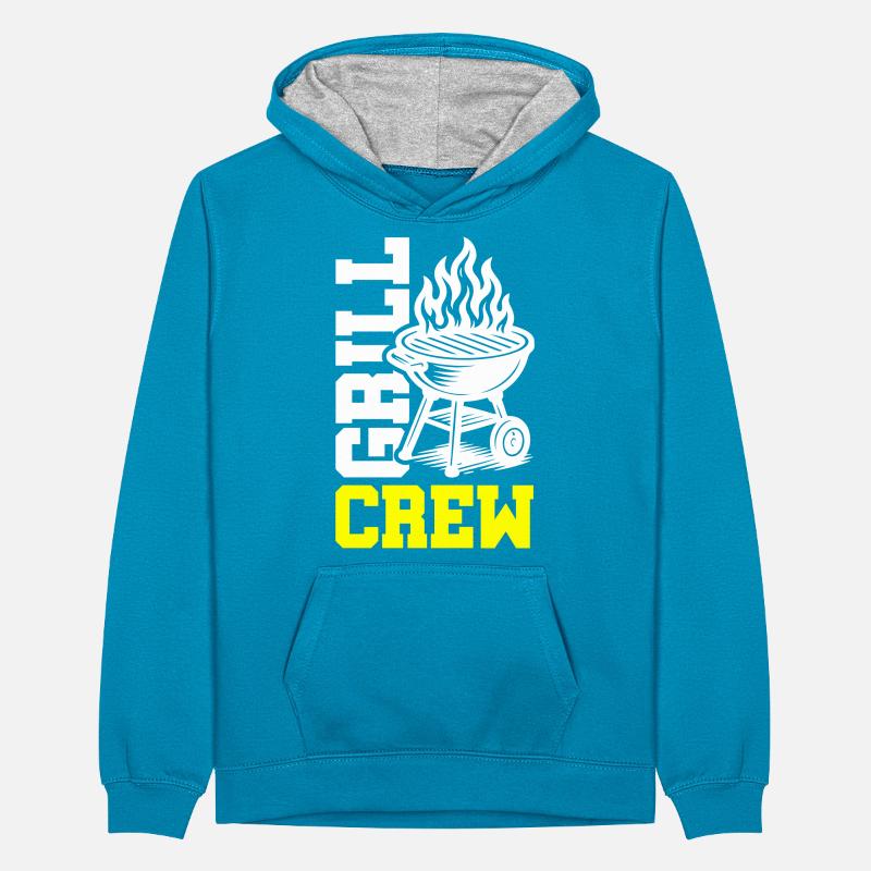 Équipe de grillades Sweat à capuche contrasté Ado