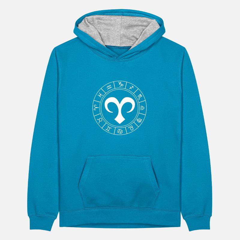 Sternzeichen Widder Teenager Kontrast-Hoodie