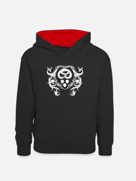 Baker's coat of arms - Teenager Contrast Hoodie - black/red
