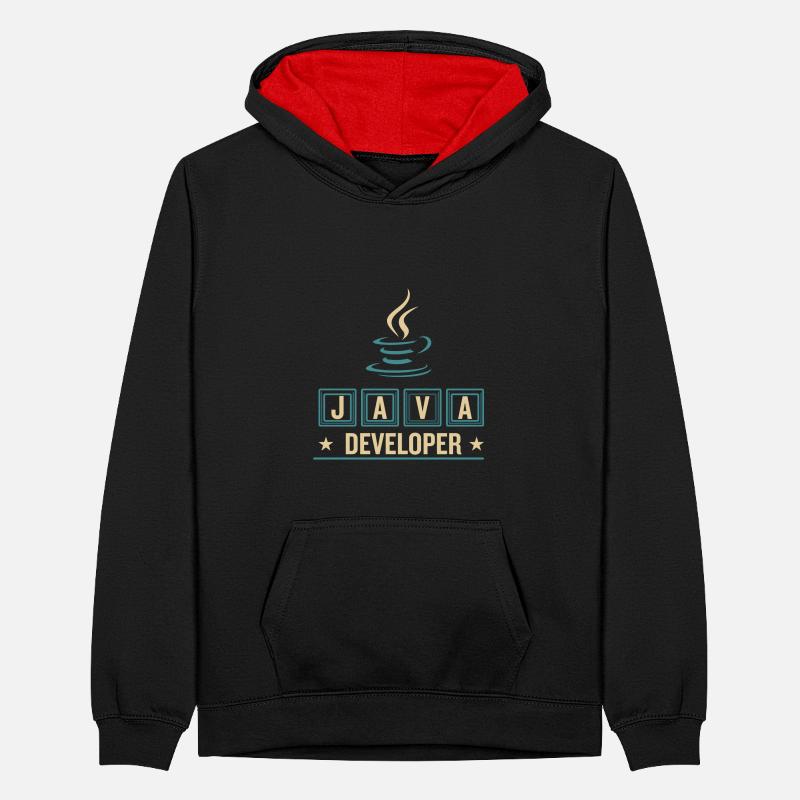 Java Developer Coffee Kaffee Teenager Kontrast-Hoodie