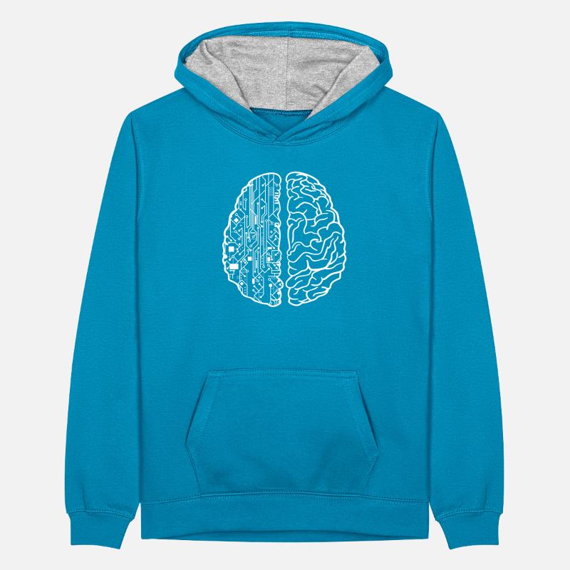 Programmierer Entwickler - Code Nerd Geek Hirn Sweat à capuche contrasté Ado