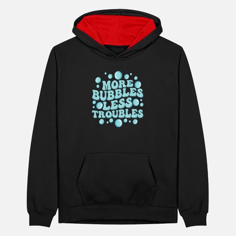 More Bubbles Less Troubles Soapmaker Soapmaking Teenager Contrast Hoodie